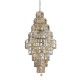 71879-006 Satin Brass 13 Light Chandelier with Champagne Crystal