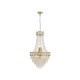 79027-006 Satin Brass 6 Light Chandelier with Crystal