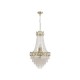 79027-006 Satin Brass 6 Light Chandelier with Crystal