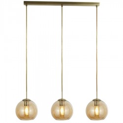 54937-006 Antique Brass 3 Light over Island Fitting with Amber Glasses