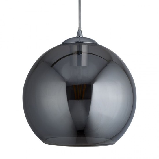 20944-006 Chrome Globe Pendant with Smoked Glass ∅ 25 cm