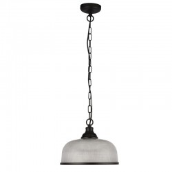 71889-006 Matt Black Pendant with Textured Clear Glass 71889-006 Matt Black Pendant with Textured Clear Glass