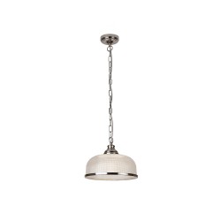 20952-006 Satin Silver Pendant with Textured Glass 20952-006 Satin Silver Pendant with Textured Glass