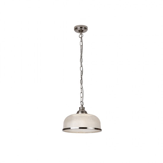 20952-006 Satin Silver Pendant with Textured Glass