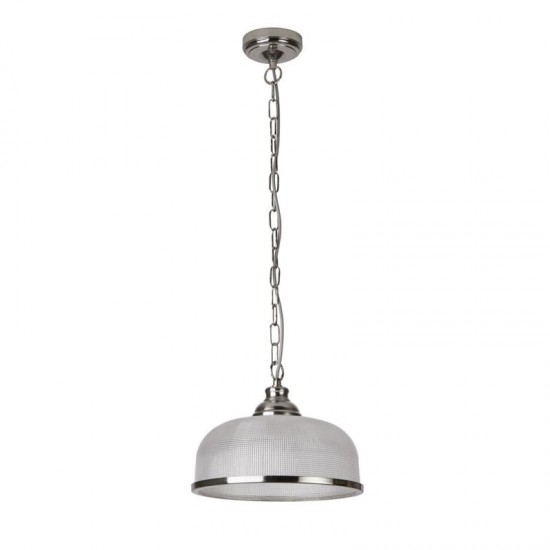 20952-006 Satin Silver Pendant with Textured Glass