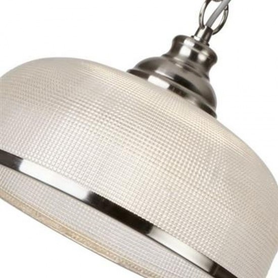 20952-006 Satin Silver Pendant with Textured Glass