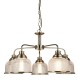 20955-006 Antique Brass 5 Light Centre Fitting with Textured Glass