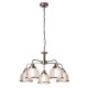 20956-006 Satin Silver 5 Light Centre Fitting with Textured Glasses