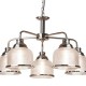 20956-006 Satin Silver 5 Light Centre Fitting with Textured Glasses