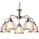 20956-006 Satin Silver 5 Light Centre Fitting with Textured Glasses