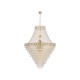 79028-006 Satin Brass 28 Light Chandelier with Crystal