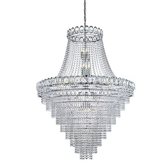 32827-006 Chrome 28 Light Chandelier with Crystal
