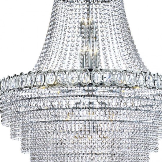32827-006 Chrome 28 Light Chandelier with Crystal