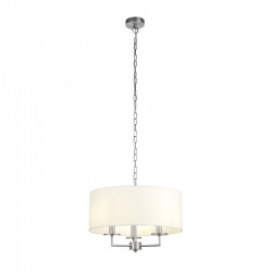 20891-006 Satin Silver 3 Light Pendant with White Shade