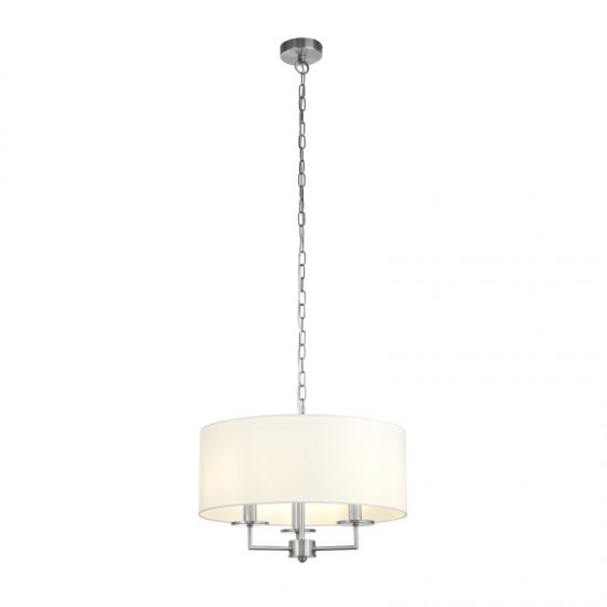 20891-006 Satin Silver 3 Light Pendant with White Shade