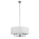 20892-006 Satin Silver 5 Light Pendant with White Shade