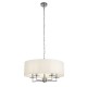 20892-006 Satin Silver 5 Light Pendant with White Shade