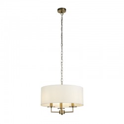 20893-006 Antique Brass 3 Light Pendant with White Shade