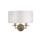 20895-006 Antique Brass 2 Light Wall Lamp with White Shade