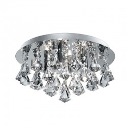 20974-006 Bathroom Chrome 4 Light Semi Flush with Crystal