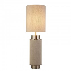 21103-006 Beige & Nickel Table Lamp with Natural Linen Shade 21103-006 Beige & Nickel Table Lamp with Natural Linen Shade