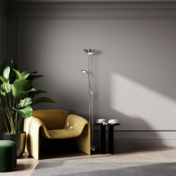 21129-006 Satin Silver Mother & Child LED Floor Lamp