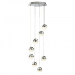 21141-006 Chrome 8 Light LED Cluster Pendant with Crushed Crystal Shade 21141-006 Chrome 8 Light LED Cluster Pendant with Crushed Crystal Shade