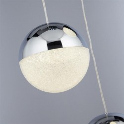 21141-006 Chrome 8 Light LED Cluster Pendant with Crushed Crystal Shade