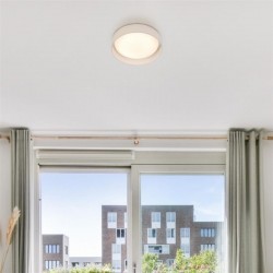 21300-006 White Fabric LED Flush with White Diffuser