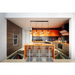 71910-006 Black 4 Light over Island Fitting with Amber Dimpled Glasses