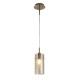 71913-006 Bronze Pendant with Amber & Frosted Glass