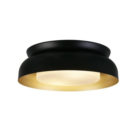 75527-006 Black & Gold Flush with White Diffuser