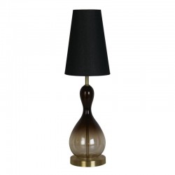 75480-006 Black Ombre Glass Table Lamp with Black Linen Shade