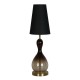 75480-006 Black Ombre Glass Table Lamp with Black Linen Shade