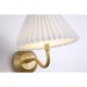 79042-006 Gold Rechargeable LED Wall Lamp with White Pleated Shade