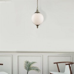 23757-006 Antique Brass Pendant with Opal Glass
