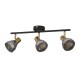 71921-006 Black & Satin Brass 3 Spotlights with Smoked Glasses