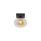 79052-006 Black Wall Lamp with Clear & Amber Ribbed Glass
