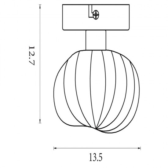 79052-006 Black Wall Lamp with Clear & Amber Ribbed Glass