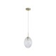 79074-006 Satin Brass Pendant with Clear Swirled Glass