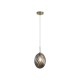79076-006 Satin Brass Pendant with Smoked Swirled Glass
