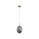 79076-006 Satin Brass Pendant with Smoked Swirled Glass