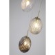 79077-006 Satin Brass 3 Light Cluster Pendant with Multicoloured Swirled Glass