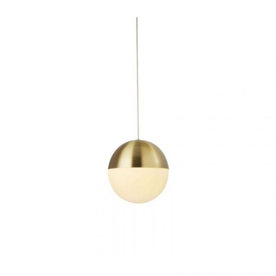 9618-006 Satin Brass Pendant with White Diffuser