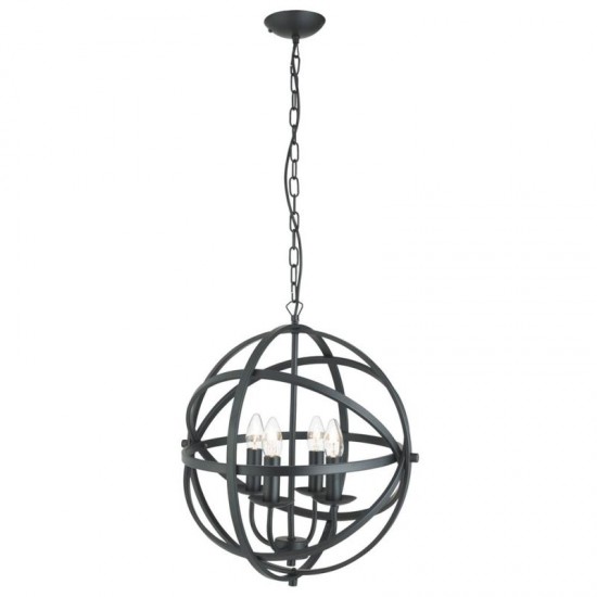 32882-006 Matt Black 4 Light Pendant