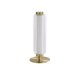75421-006 Satin Brass LED Table Lamp with Ribbed Glass