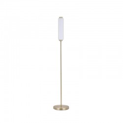 75423-006 Satin Brass LED Floor Lamp with Ribbed Glass