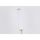 75423-006 Satin Brass LED Floor Lamp with Ribbed Glass