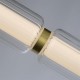 75424-006 Satin Brass LED over Island Fitting with Ribbed Glass