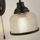 71928-006 Matt Black Wall Lamp with Textured Clear Glasses